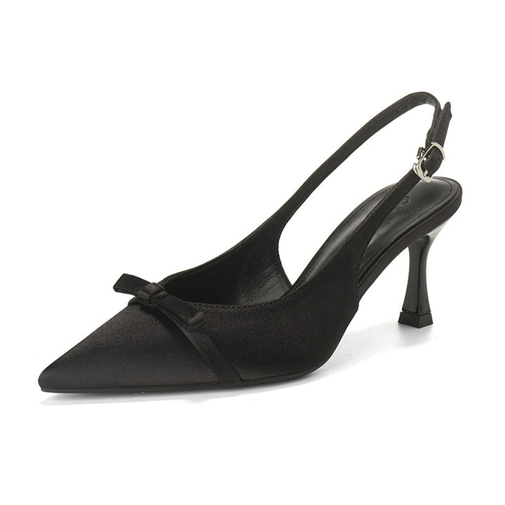 Dame Elegant Slingback-Pumps med Sløjfe-Detalje Stilla