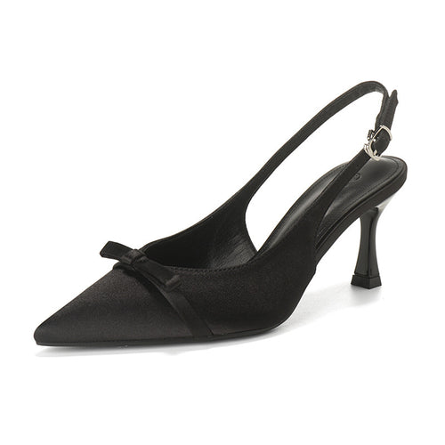 Dame Elegant Slingback-Pumps med Sløjfe-Detalje Stilla