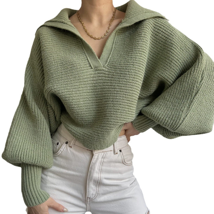 Kvinders pullover med oversized snit og moderne V-hals Skovae