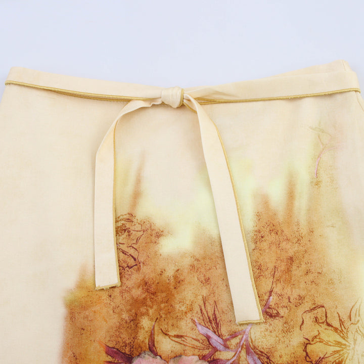 Dame Floral Print Maxi Nederdel med justerbar talje snøre Stilla