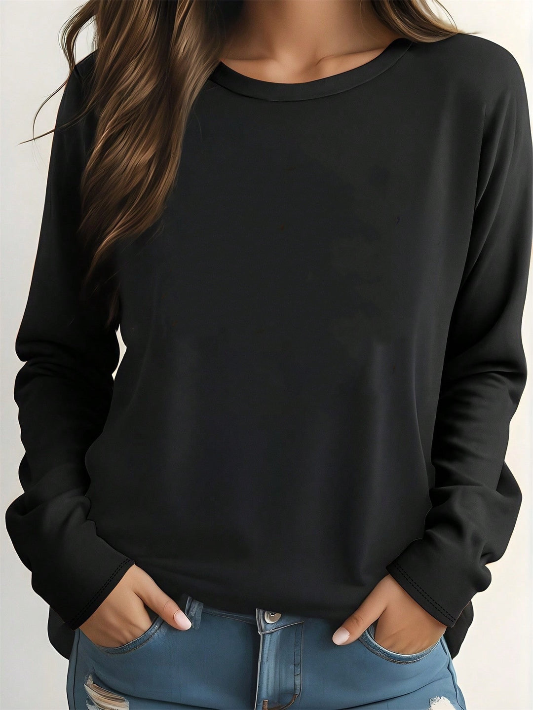 Dame Løs Langærmet T-shirt med elegant snit og komfortabelt stof Stilla