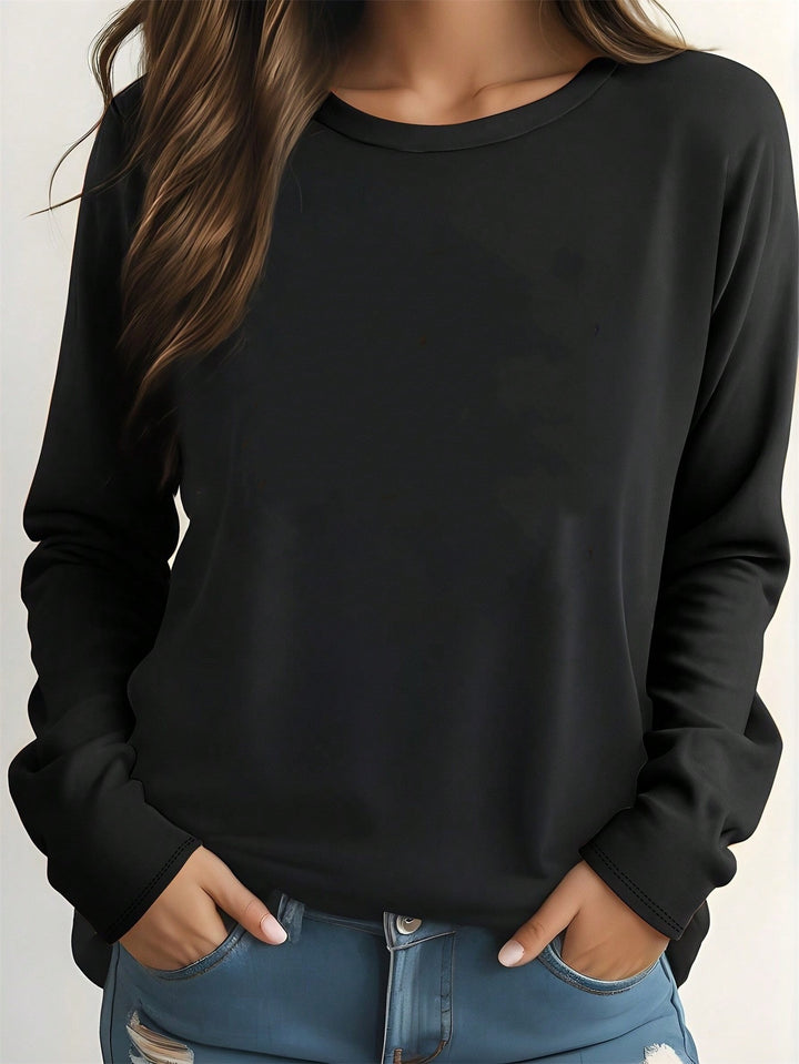 Dame Løs Langærmet T-shirt med elegant snit og komfortabelt stof Stilla
