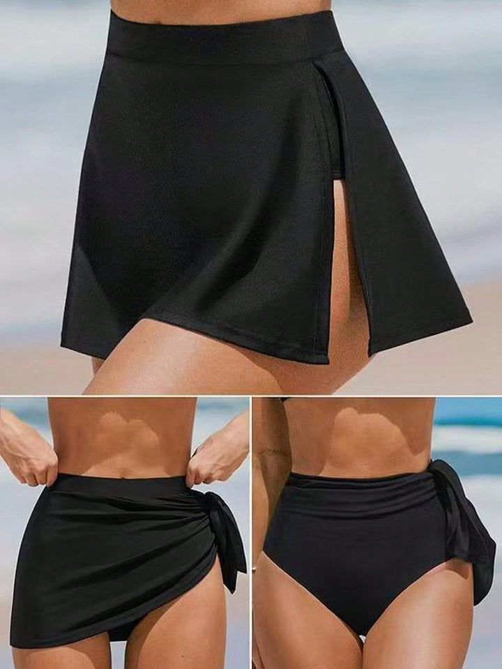Damer Højskåret Bikini-Bukser med Vire-Design og Sidelæggende Rynkning Stilla