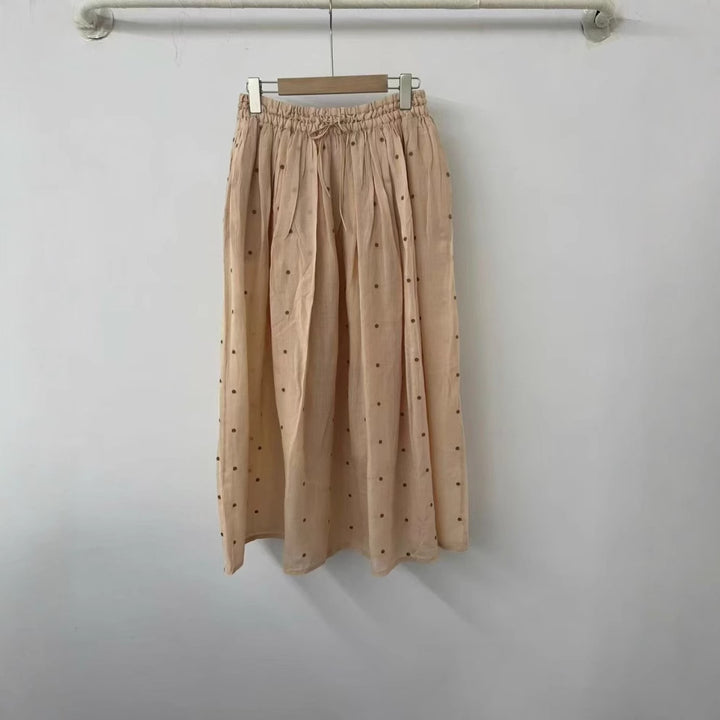 Femme Polka Dot Maxi Skirt med elastisk talje Stilla