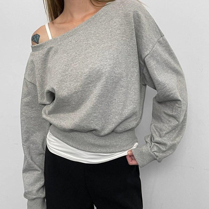 Kvinders afslappede sweater med asymmetrisk halsudskæring Stilla