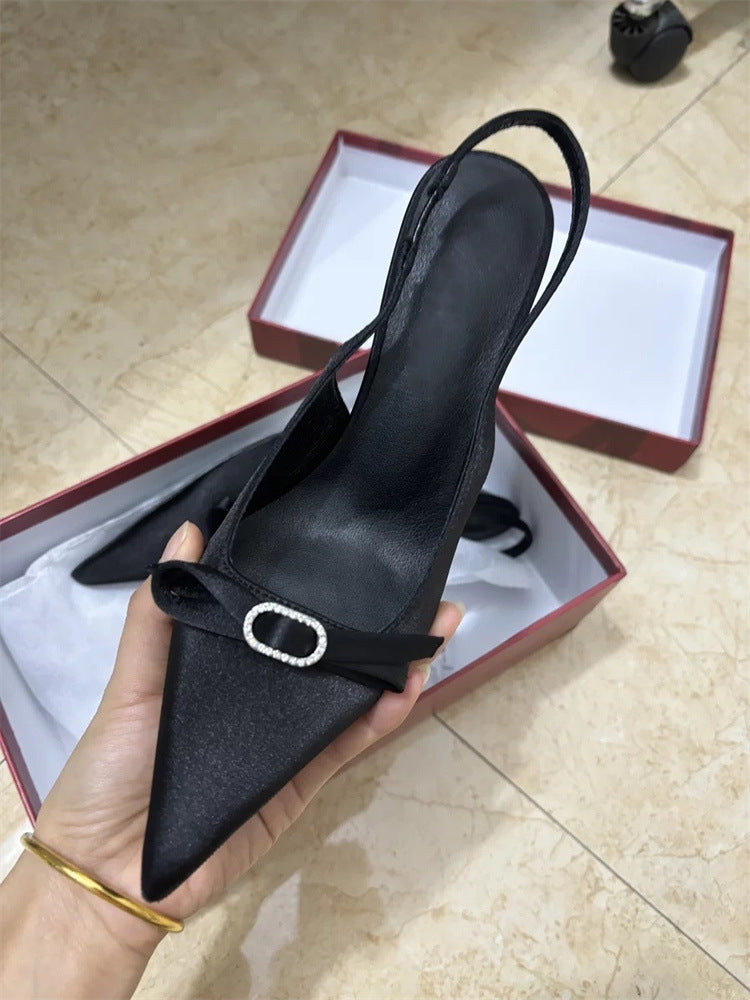 Dame elegante Slingback-pumps med hæl og strassdetaljer Stilla