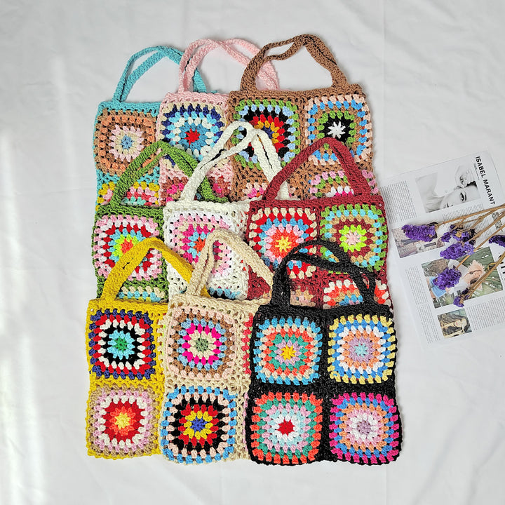 Dame hækle håndtaske i det karakteristiske granny square design Stilla