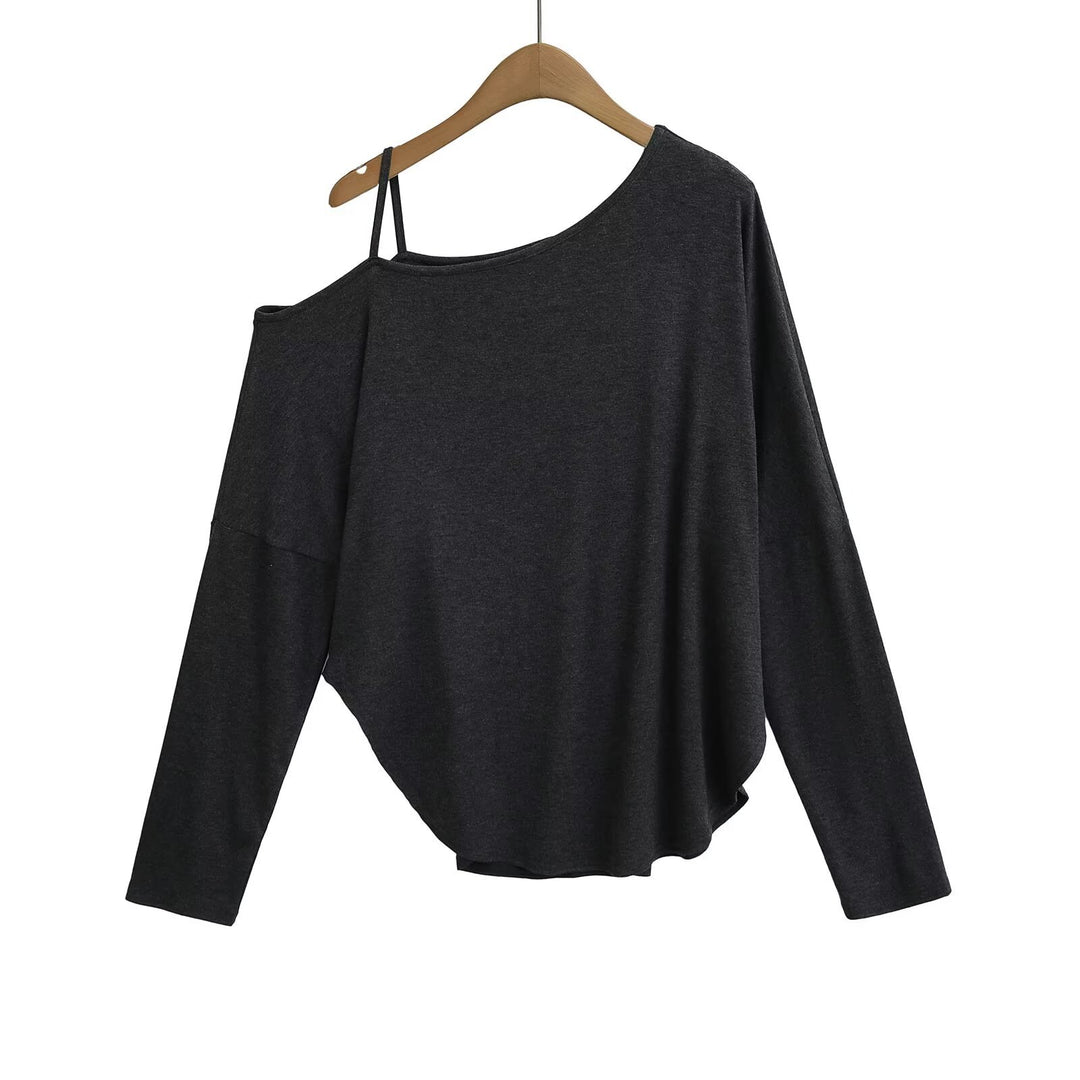 Dame afslappet Off-Shoulder langærmet skjorte med mode detaljer og raffineret snit Stilla