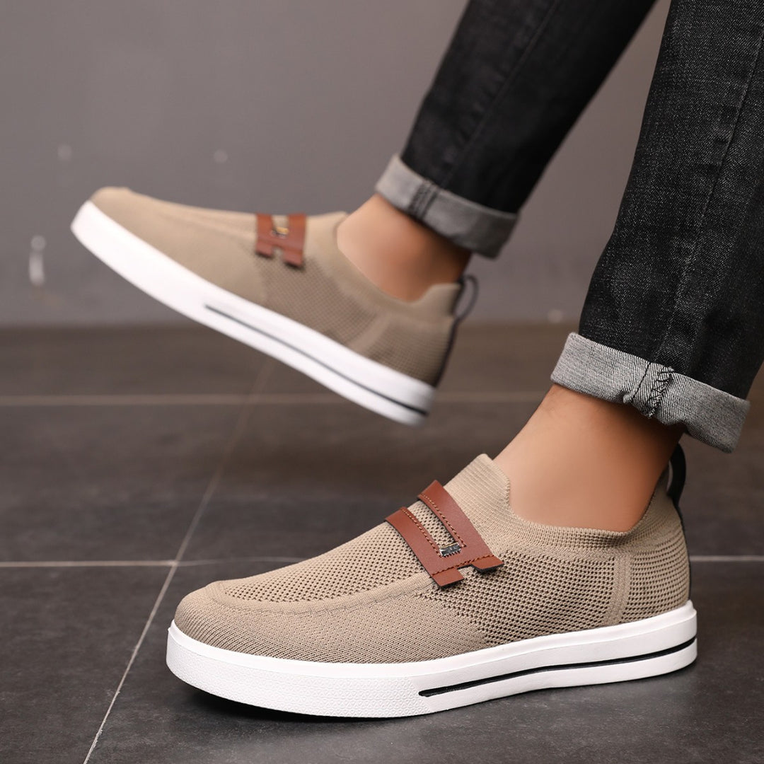 Herrer Åndbare Slip-On Fritids Sneakers med Stilfulde Accenter Stilla