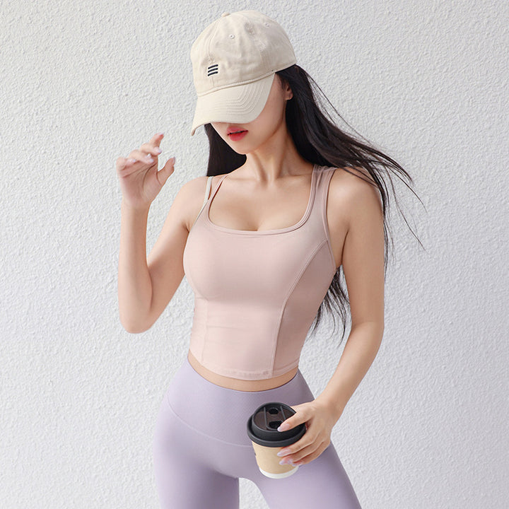 Dame Sporty Crop-Top med åndbart materiale og tætsiddende design Stilla