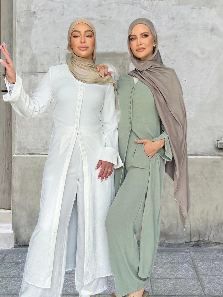 Dames overall med elegant design af knapper og brede bukser Skovae