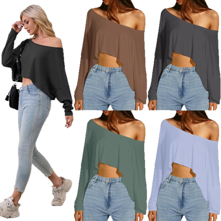 Dame afslappetOne-Shoulder-top med asymmetrisk snit og rummelig design Skovae