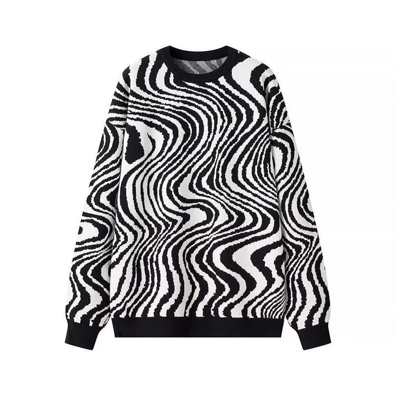 Femme Grafisk Mønster Strikpullover Stilla