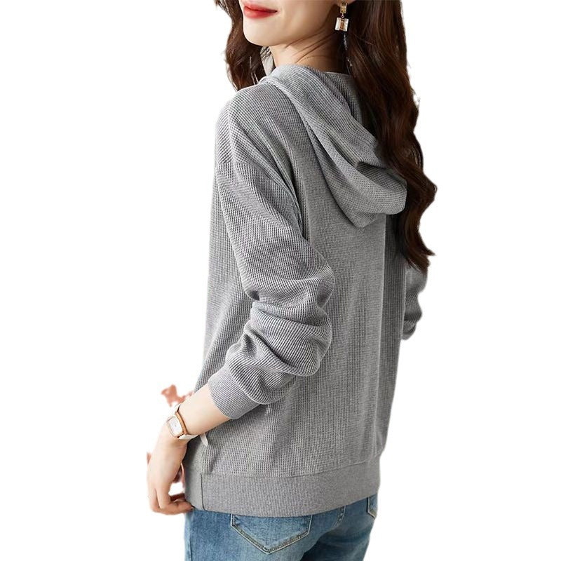 Kvinderne fashionable hoodie med tekstureret design Stilla