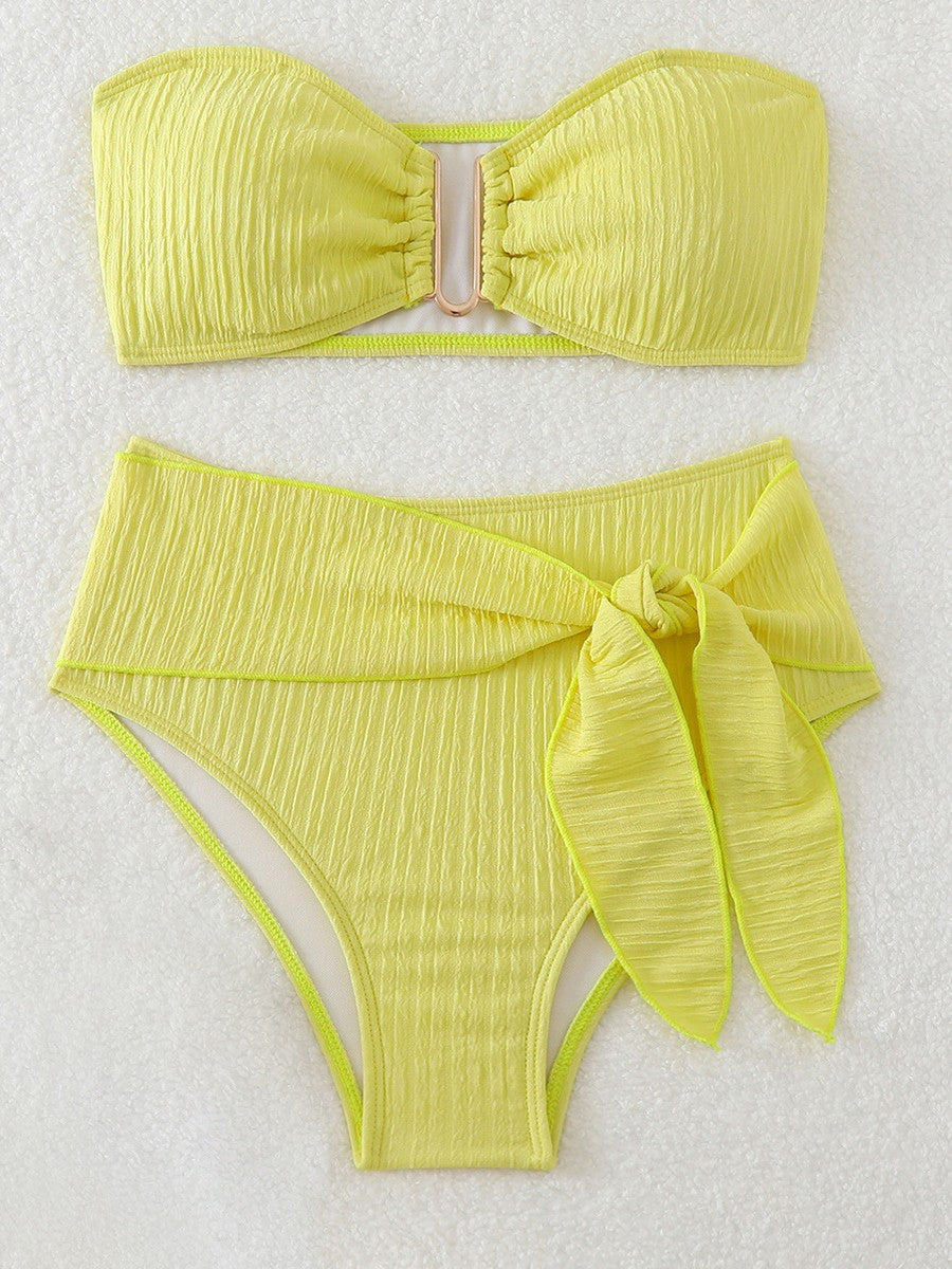 Dame High-Waist Bandeau Bikini Sæt Stilla
