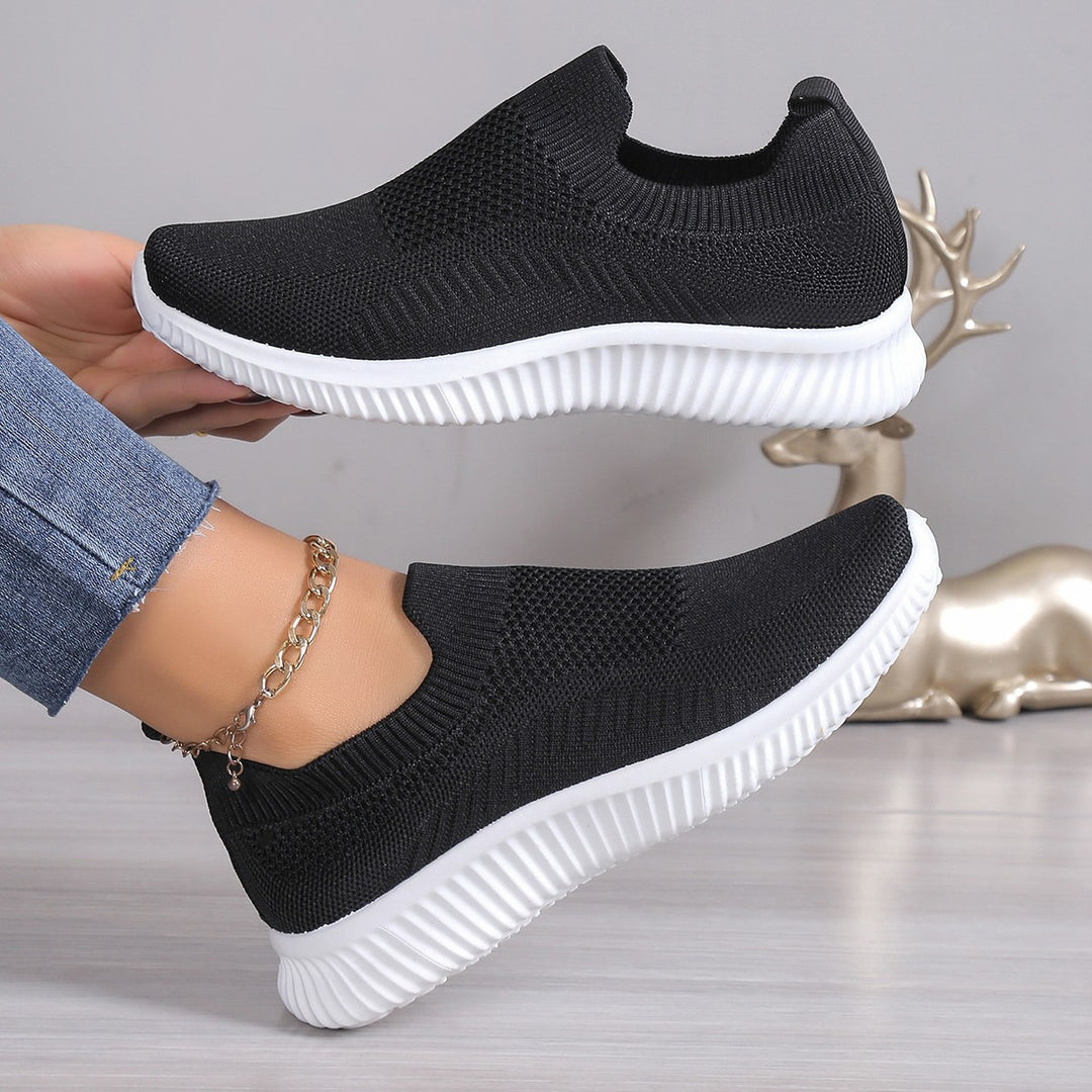Dame Åndbare Slip-On Sneakers med elastisk Mesh-Overdel og innovativ Dæmpning Stilla