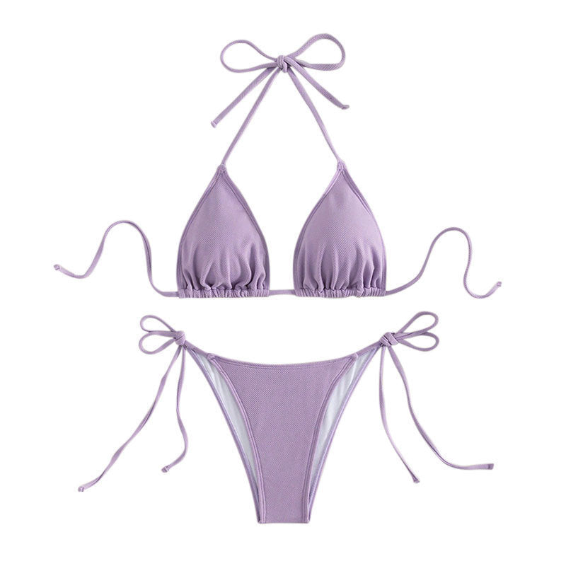 Dame triangel bikini med justerbare bindebånd og feminin snit Skovae