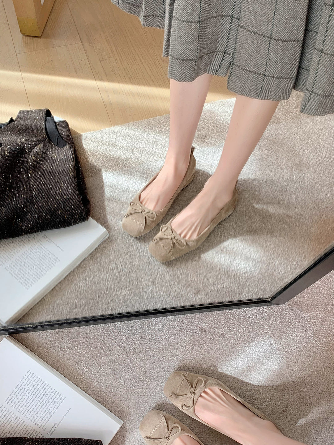 Dame Chic Leopardmønster Ballerinas med dekorativ sløjfe Stilla