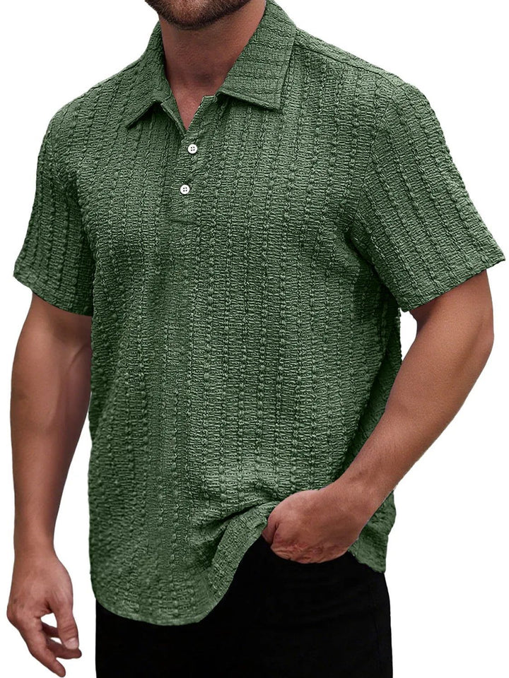 Herrer Struktur Kortærmet Poloshirt Stilla