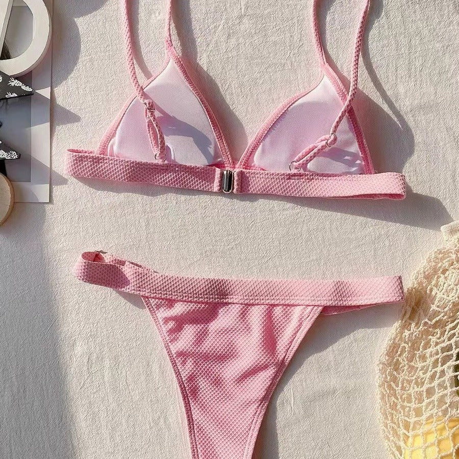 Dame Mesh Trekant Bikini Sæt Stilla 1750839796