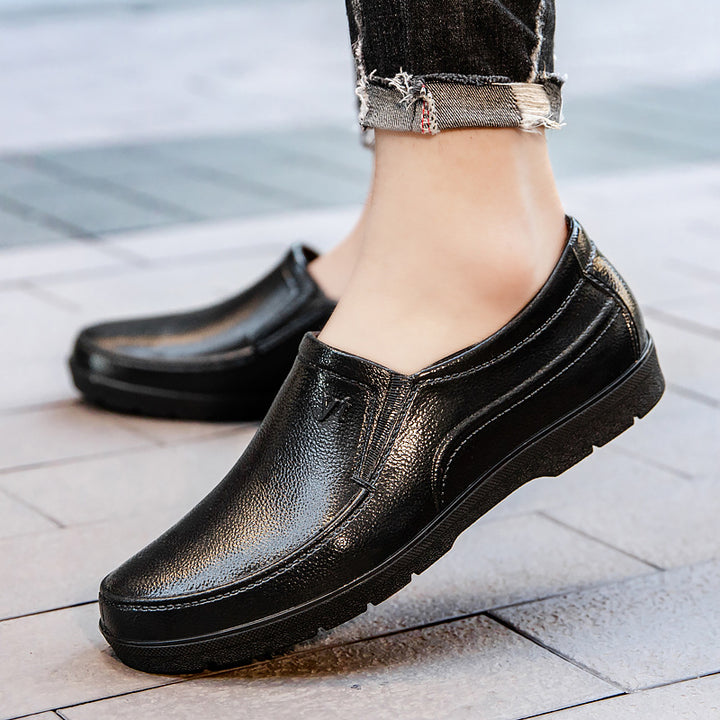 Herre elegante og komfortable slippers i læder med skridsikker sål Stilla