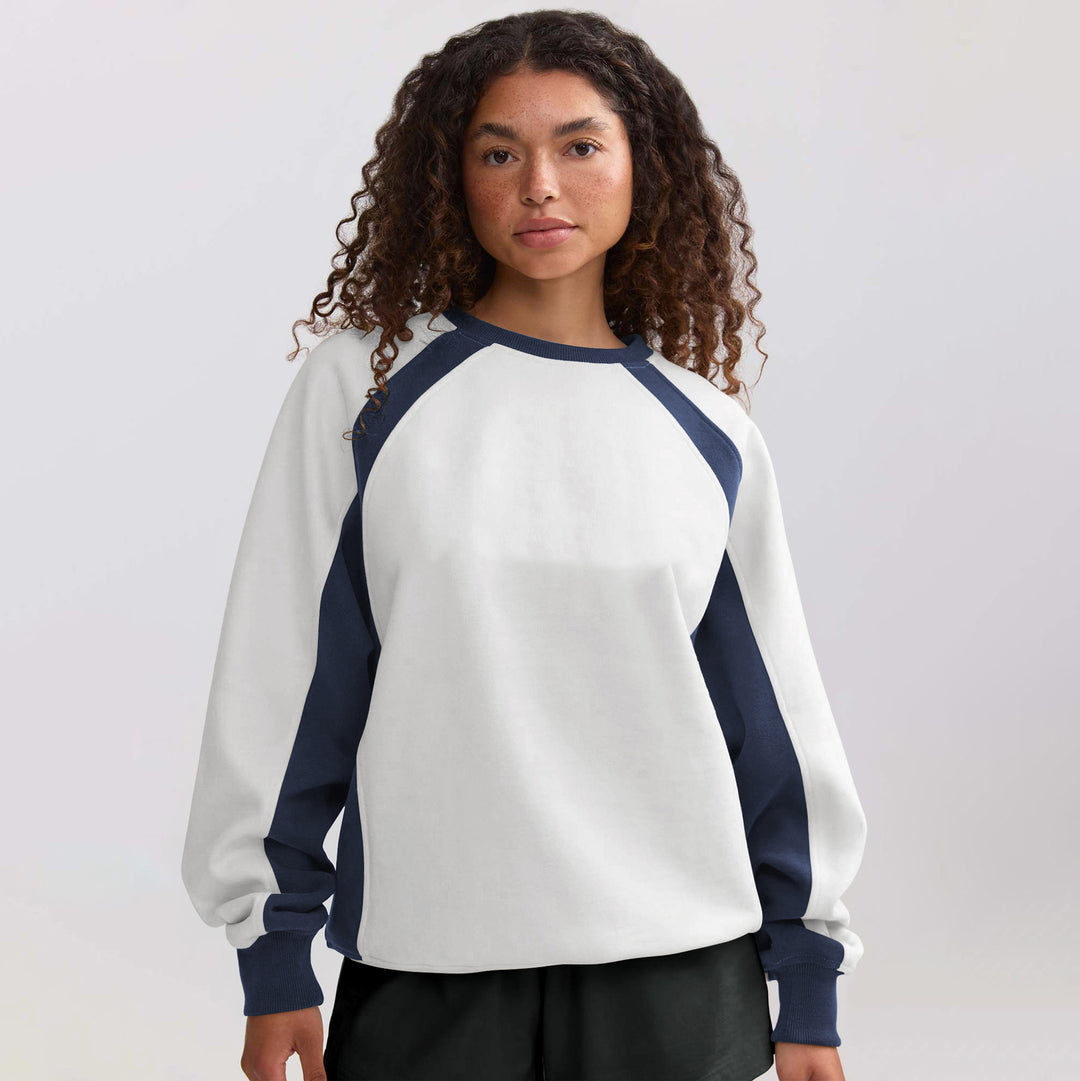 Dame sporty sweatshirt med kontrasterende raglanærmer og afslappet pasform Stilla