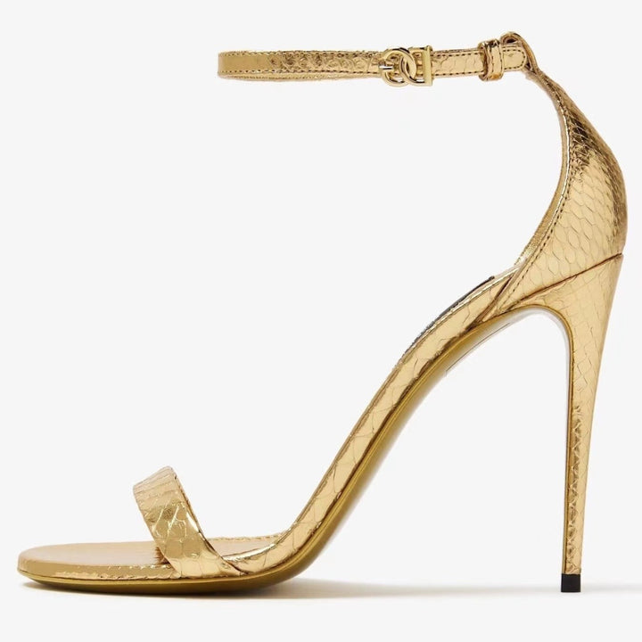 Femme Højglans Strappy Stiletto Sandaler med justerbar ankelrem Stilla