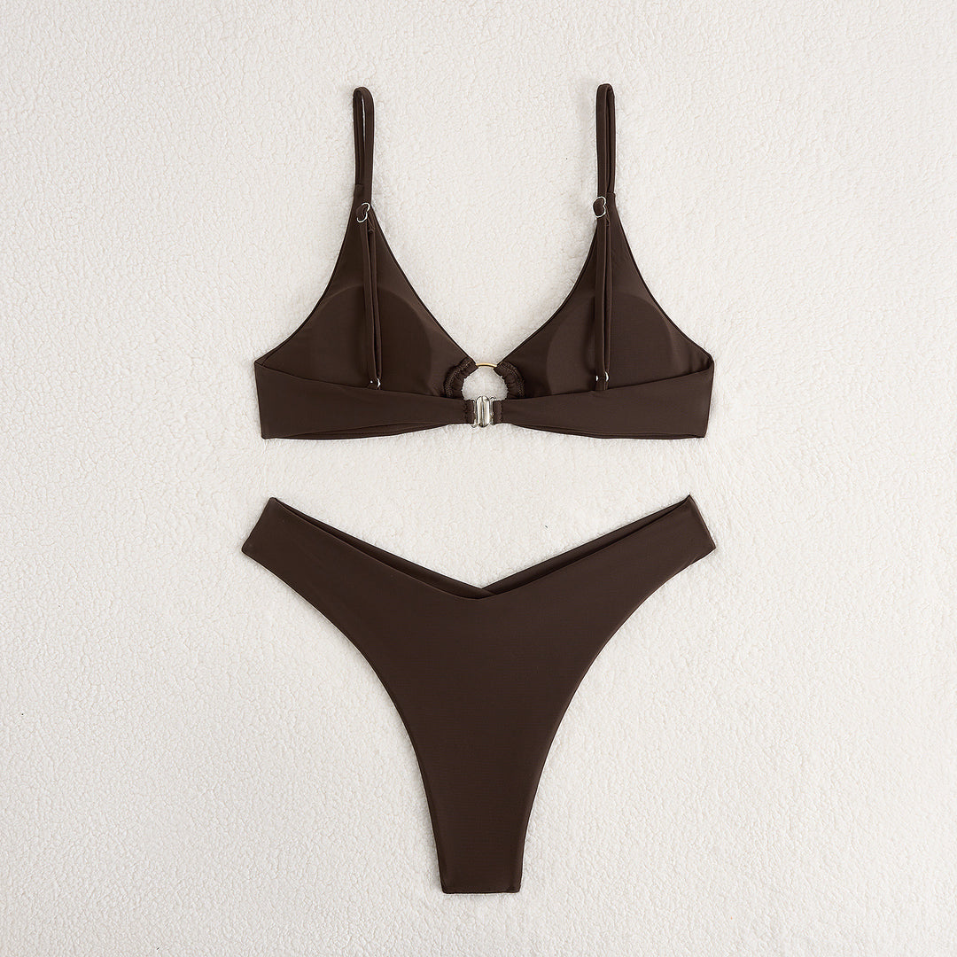 Kvinder justerbar trekant-bikini-sæt med midterring-detalje Stilla