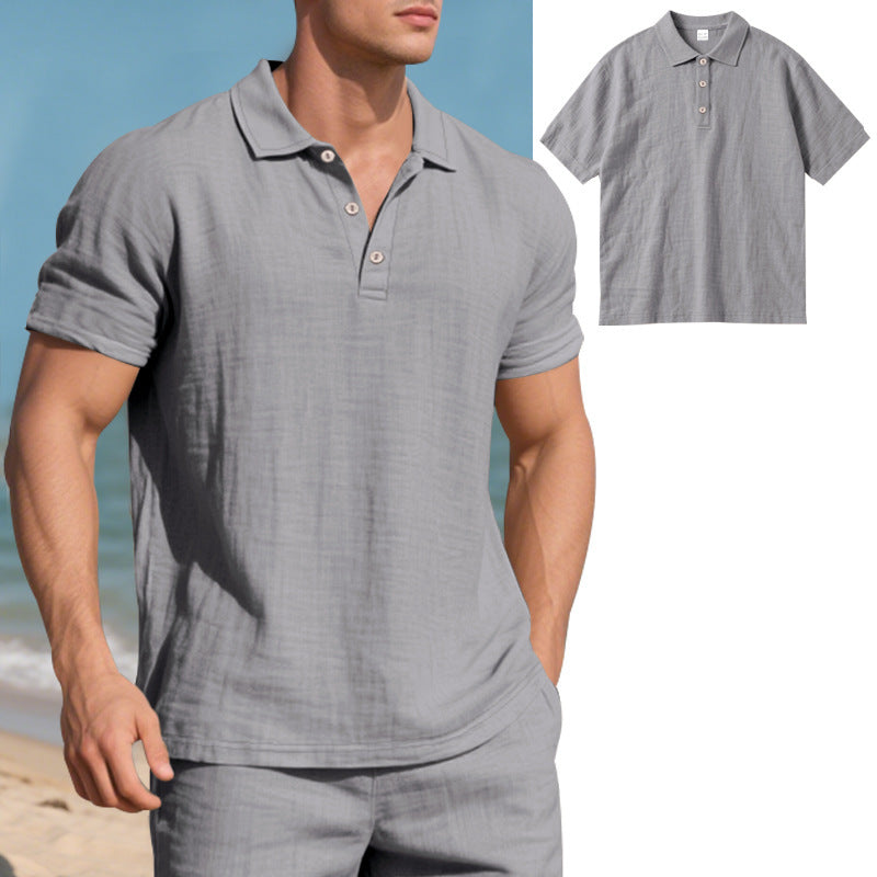 Herrer afslappet Polo-shirt med struktureret design Stilla