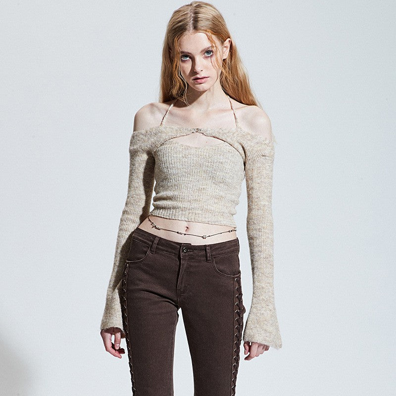 Dame Off-Shoulder Pullover i moderne strikdesign Stilla