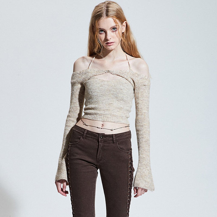 Dame Off-Shoulder Pullover i moderne strikdesign Stilla