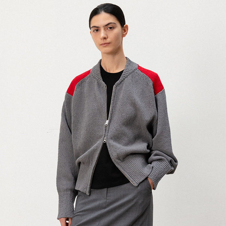 Kvinders fashionable cardigan med lynlås Stilla