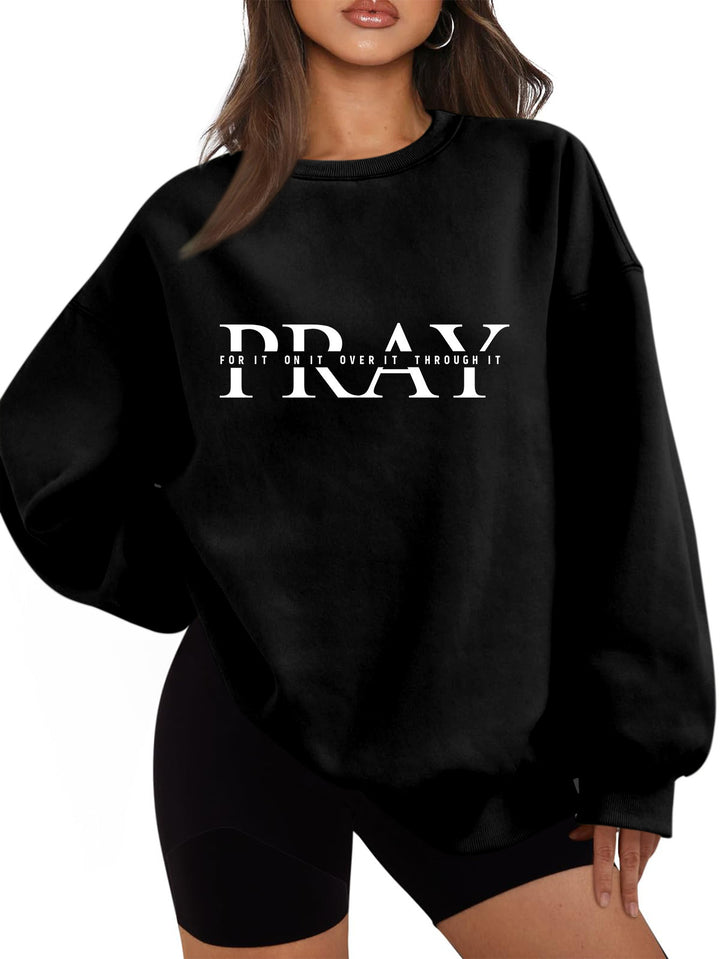 Kvinders sweatshirt med oversized snit og inspirerende print Stilla