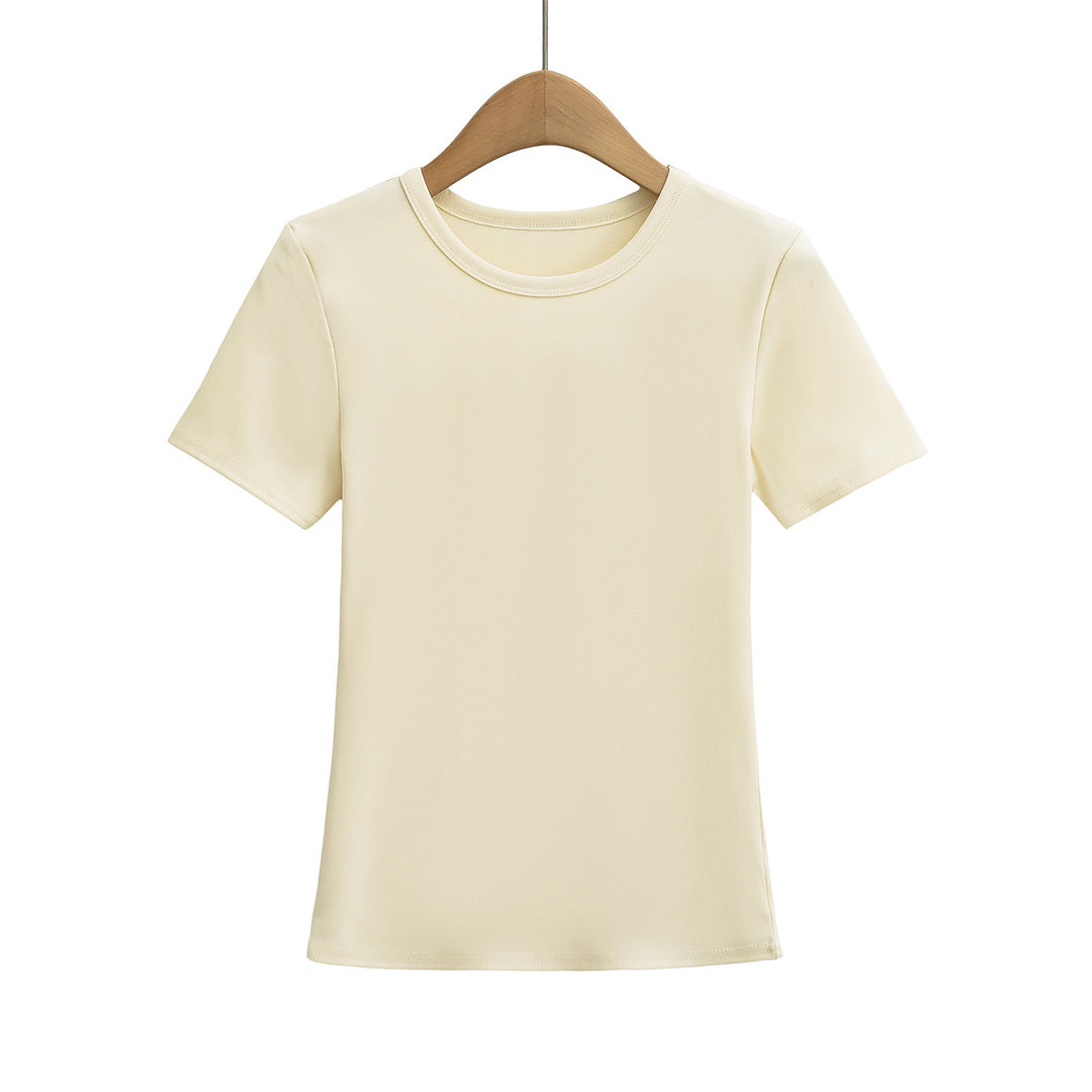 Dame Basic T-shirt lavet af åndbart bomuldsblandingsmateriale Stilla