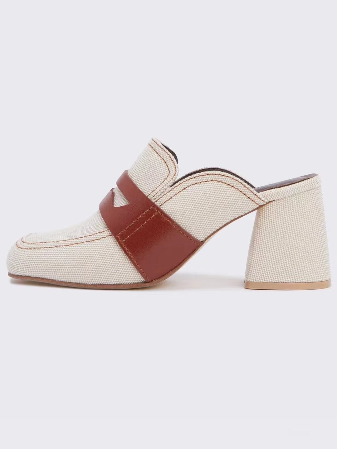 Dame Chunky Heel Slide Mules med dekorativt remdesign Stilla