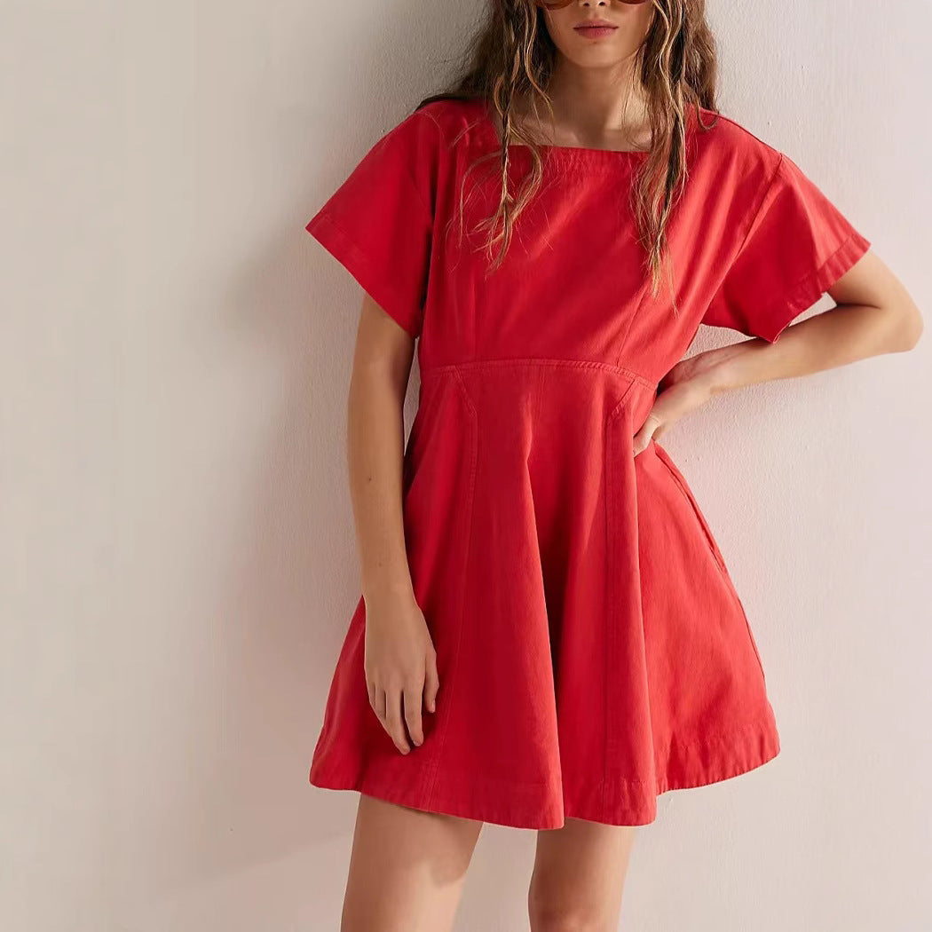 Dame Off-Shoulder Kjole med udskårne ærmer og blødt stof Stilla