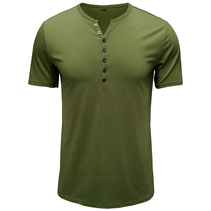 Herrer Kortærmet Henley-shirt med modetrend knaplukning Stilla