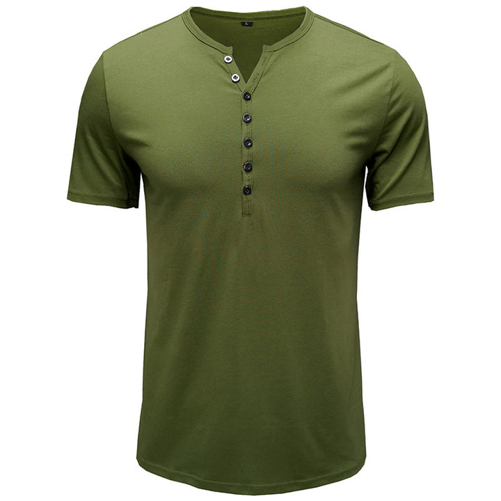 Herrer Kortærmet Henley-shirt med modetrend knaplukning Stilla