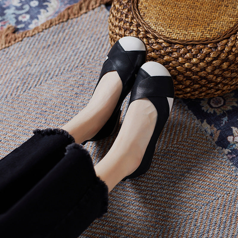 Dame stilfulde Cap Toe Ballerinas Stilla