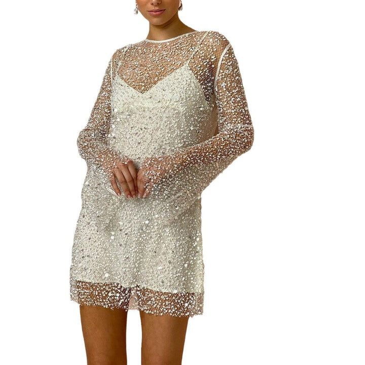 Stilla | Trendy Gennemsigtig Mesh To-delt Cami Kjole