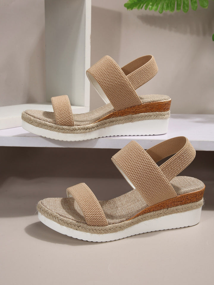 Dame Wedge-sandaler med flettet jute-look og behagelig sål Stilla