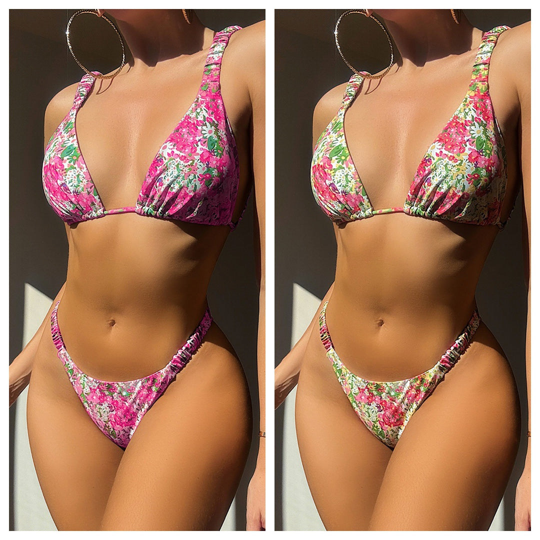 Dame Blomsterprint Triangel-Bikini Skovae