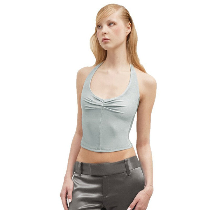 Damen Sportliches Crop-Top mit Halterträgern und figurbetontem Schnitt Skovae