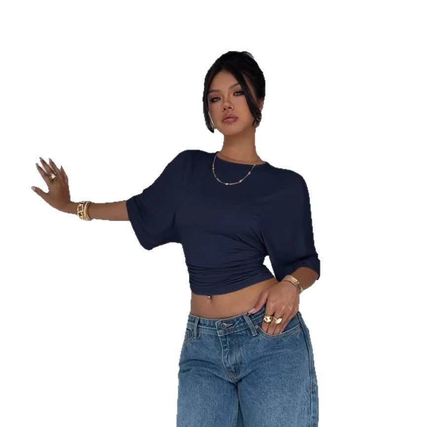 Dame Kortærmet Crop-Top Skovae