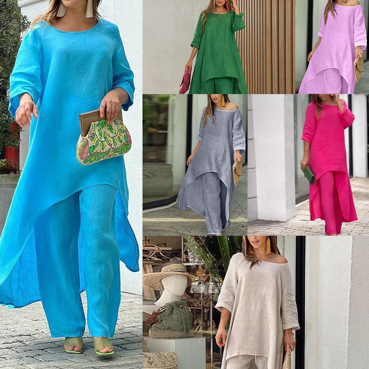 Damer luftig kaftan-stil to-delt med asymmetrisk snit Stilla