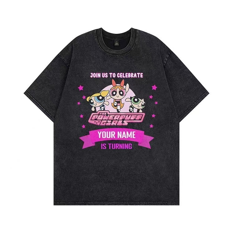 Dame T-shirt med tilpasset Powerpuff Girls grafiktryk Stilla