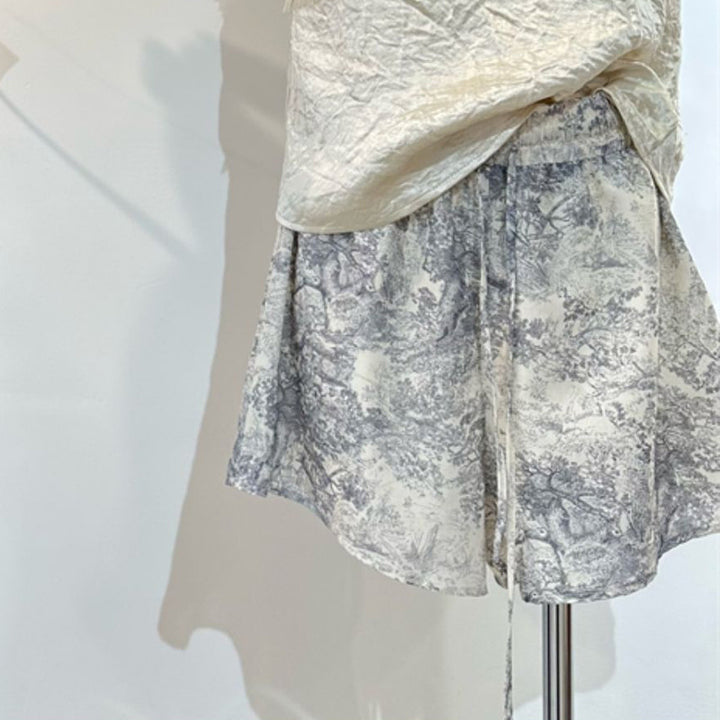 Femme Afslappet Pasform Vintage-inspirerede Trykte Shorts Stilla