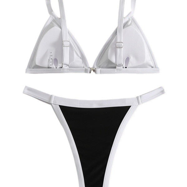 Dame bikinisæt med elegant kontrastdesign og justerbare stropper Stilla