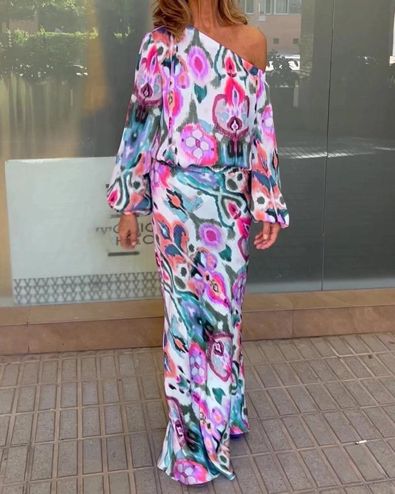 Dame Elegante Maxikjole med asymmetrisk snit og flydende stof Stilla