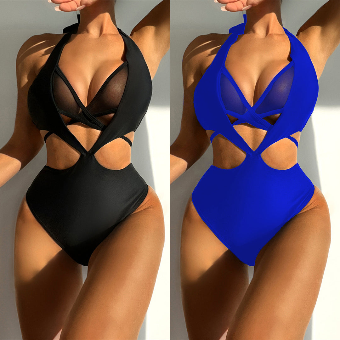 Dame heldragt badedragt med raffinerede cut-out-detaljer Skovae